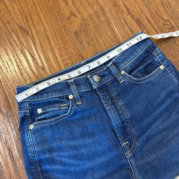 7 for all mankind Josephine high rise straight crop chewed hem jeans 27 - Picture 8 of 13